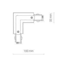 8227 CTLS POWER L CONNECTOR RIGHT WHITE (L-R) (8227) - Nowodvorski