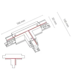 8236 CTLS POWER T CONNECTOR LEFT -2 WHITE (T-L2) (8236) - Nowodvorski