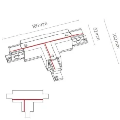 8241 CTLS POWER T CONNECTOR RIGHT -1 WHITE (T-R1) (8241) - Nowodvorski