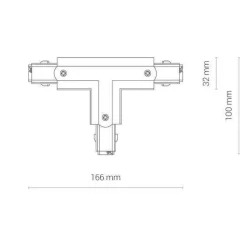 8243 CTLS POWER T CONNECTOR LEFT -1 WHITE (T-L1) (8243) - Nowodvorski