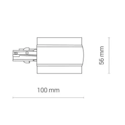 8234 CTLS RECESSED POWER END CAP LEFT WHITE (PE-L) (8234) - Nowodvorski