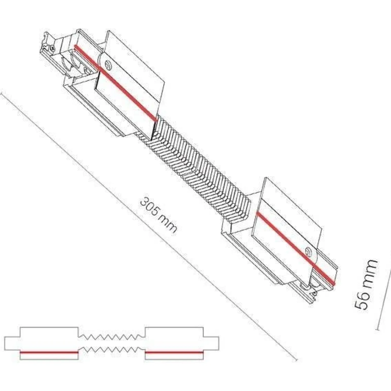 8676 CTLS RECESSED POWER FLEX CONNECTOR WHITE (8676) - Nowodvorski