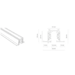 8695 CTLS RECESSED TRACK, 3 CIRCUIT, WHITE, 2M (8695) - Nowodvorski