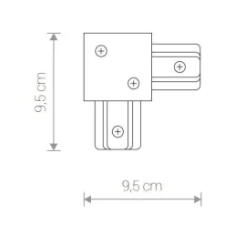 8970 PROFILE RECESSED L-CONNECTOR WHITE (8970) - Nowodvorski