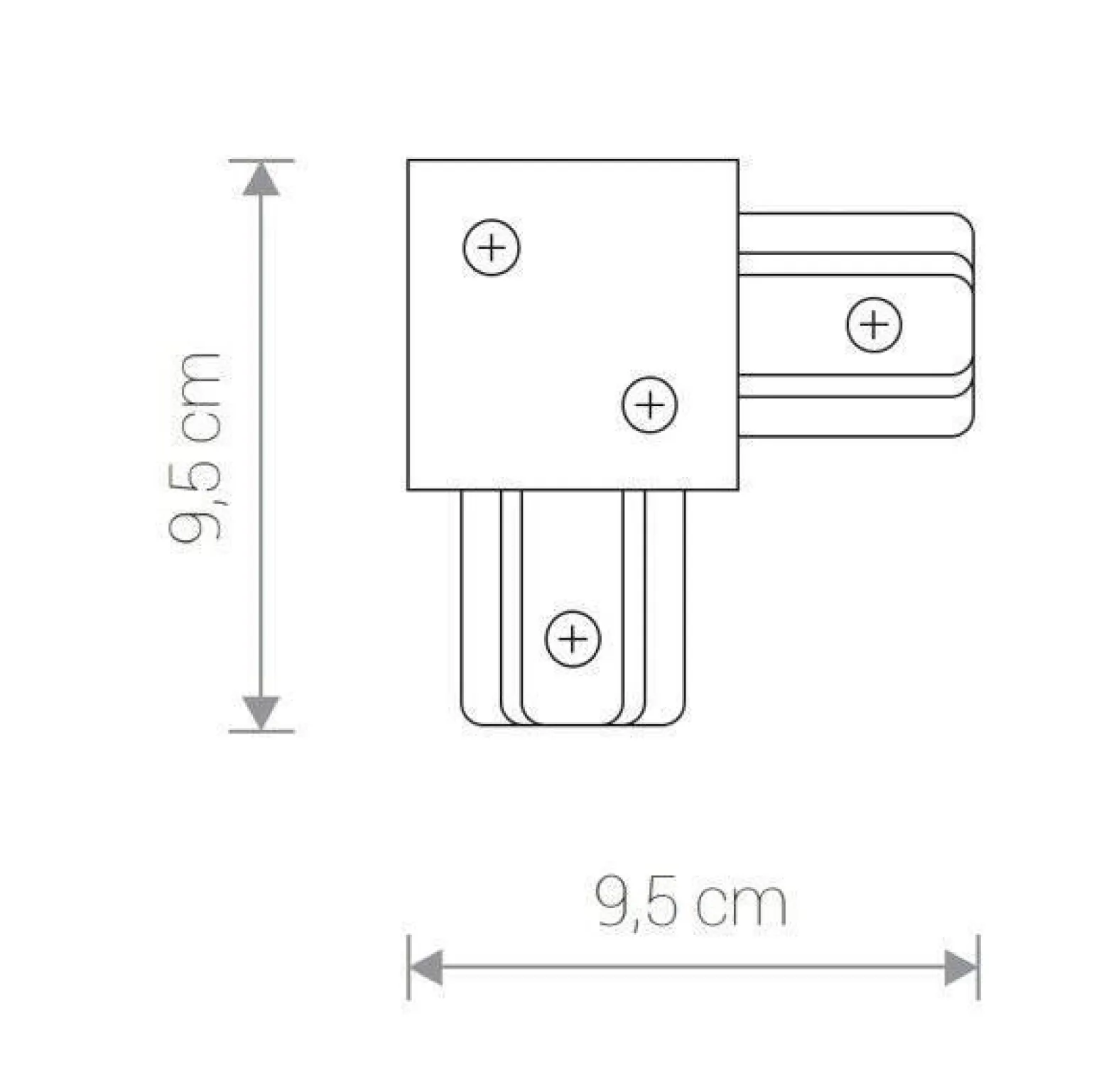8970 PROFILE RECESSED L-CONNECTOR WHITE (8970) - Nowodvorski