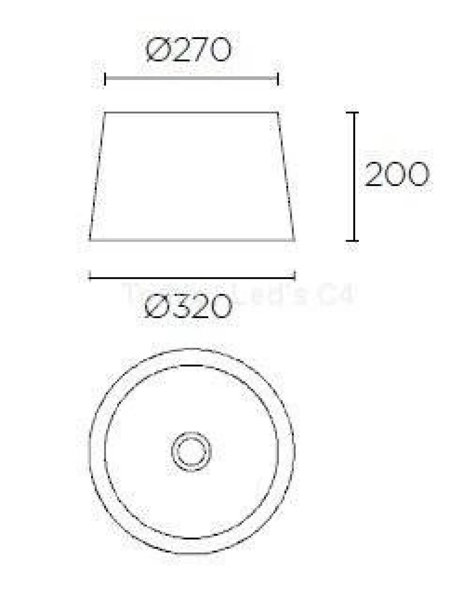 Abażur okrągły L piasek (PAN-184-BY) - Leds-C4