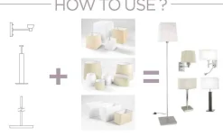 Abażur okrągły L piasek (PAN-184-BY) - Leds-C4