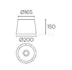 Abażur okrągły S piasek (PAN-157-BY) - Leds-C4