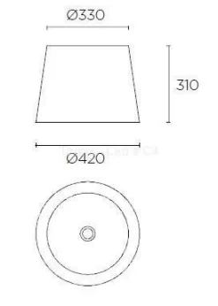 Abażur okrągły XL piasek (PAN-159-BY) - Leds-C4