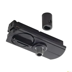 ADAPTER DO LAMP WISZĄCYCH, do wysokonapięciowej 1-fazowej szyny natynkowej, kolor czarny, z uchwytem odciążającym kabla i elementem gwintowanym (143120) - SLV