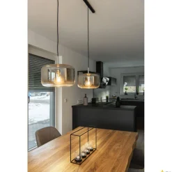 ADAPTER DO LAMP WISZĄCYCH, do wysokonapięciowej 1-fazowej szyny natynkowej, kolor czarny, z uchwytem odciążającym kabla i elementem gwintowanym (143120) - SLV