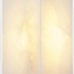 Alabastrowy kinkiet Valencia - 1 źródło światła - Vintage mosiądz (QN-VALENCIA-1WB-VBS-AR) - Quintiesse