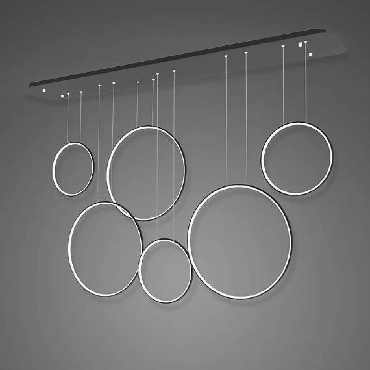 Altavola Design: Lampa wisząca Ledowe Okręgi no. 8 czarna 180 cm in 3k (LA076/P_180_in_3k_black) - ALTAVOLA DESIGN