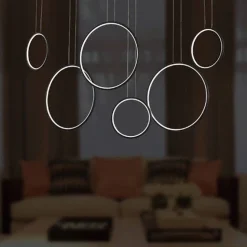 Altavola Design: Lampa wisząca Ledowe Okręgi no. 8 czarna 180 cm in 3k (LA076/P_180_in_3k_black) - ALTAVOLA DESIGN