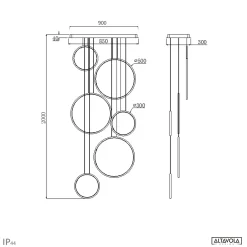 Altavola Design: Lampa wisząca Ledowe Okręgi No. 8 - 90 cm in 3k biała (LA076/P_90_in_3k_white) - ALTAVOLA DESIGN