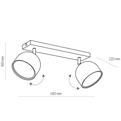 ALTEA BLACK LAMPA SUFITOWA 2 PŁ + ŻARÓWKI (6518) - TK Lighting