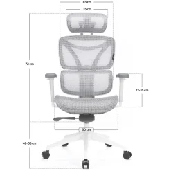 Amortyzowany,regulowany fotel gamingowy Control Series Biały (LV0655) - LVN SYSTEM