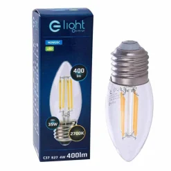 Żarówka Filamentowa LED 4W C37 E27 2700K (EKZF003) - Eko-Light