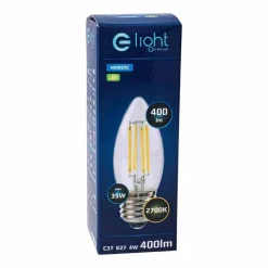 Żarówka Filamentowa LED 4W C37 E27 2700K (EKZF003) - Eko-Light