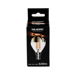 Żarówka Filamentowa LED 4W G45 E14 2700K TOP GOLD (ML1366) - Milagro