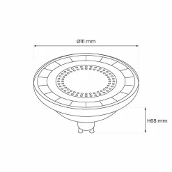 Żarówka LED 6W AR111 GU10 4000K/ Biały (AR8036) - Eko-Light