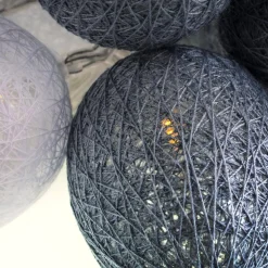 BAWEŁNIANE JAJKA WIELKANOCNE LED BIŁO-SZARE (EKD4918) - Eko-Light