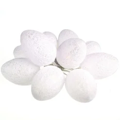 BAWEŁNIANE JAJKA WIELKANOCNE LED BIAŁE (EKD3937) - Eko-Light