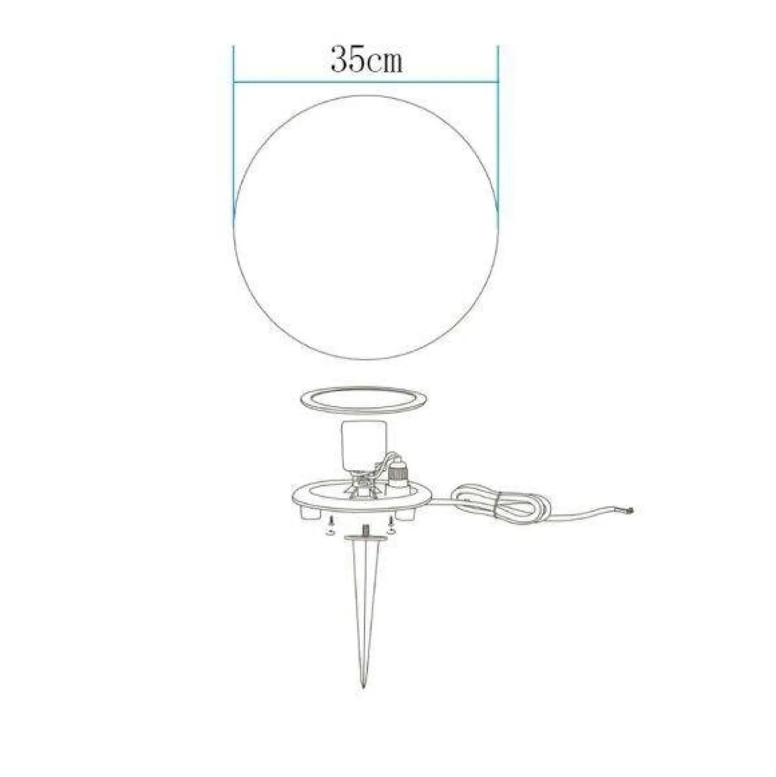 Biała lampa ogrodowa kula BALL 35 cm (ES-B035) - Step into Design