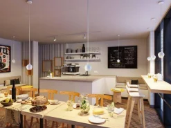 Biała lampa wisząca nad wyspą w kuchni (PL76993) - PAULMANN