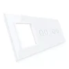 Biała ramka szklana LIVOLO z miejscem do dwóch podwójnych włączników dotykowych (7022G-61) LIVOLO