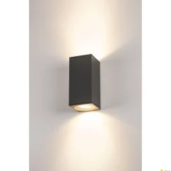 BIG THEO, lampa ścienna outdoor, QPAR111, IP44, kwadratowa, up/down, antracytowa, maks. 150W (229575) - SLV