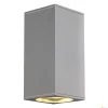 BIG THEO, lampa ścienna outdoor, QPAR111, IP44, kwadratowa, up/down, srebrnoszara, maks. 150W (229574) - SLV