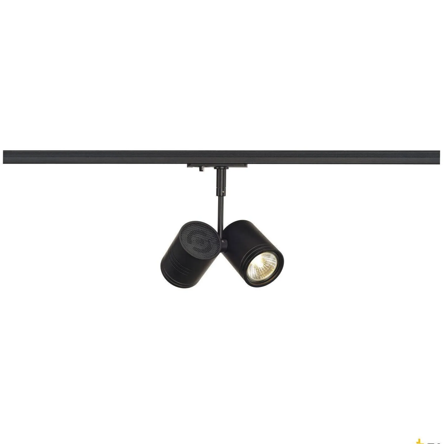 BIMA 2, spot do szyny wysokonapięciowej 1-fazowej, dwupunktowy, QPAR51, czarny mat, maks. 50W, z adapterem 1-fazowym (143430) - SLV