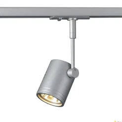BIMA 1, spot do szyny wysokonapięciowej 1-fazowej, jednopunktowy, QPAR51, kolor srebrnoszary, maks. 50W, z adapterem 1-fazowym (143442) - SLV