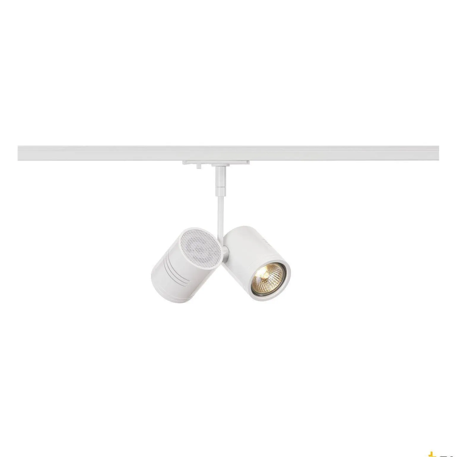 BIMA 2, spot do szyny wysokonapięciowej 1-fazowej, dwupunktowy, QPAR51, biały mat, maks. 50W, z adapterem 1-fazowym (143431) - SLV