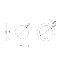 BORRA A Biała Lampa Ścienna / Kinkiet (B1A11000) - Ummo