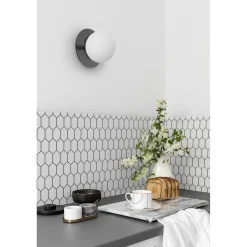 BORRA A czarna lampa ścienna / kinkiet z podwyższoną szczelnością IP44 (B2A120S0) - Ummo