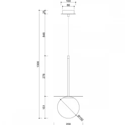 BORRA B biała sufitowa lampa wisząca z mosiądzem (BRB131P0) - Ummo