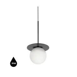 BORRA B czarna sufitowa lampa wisząca z podwyższoną szczelnością IP44 (BRB122PS0) - Ummo