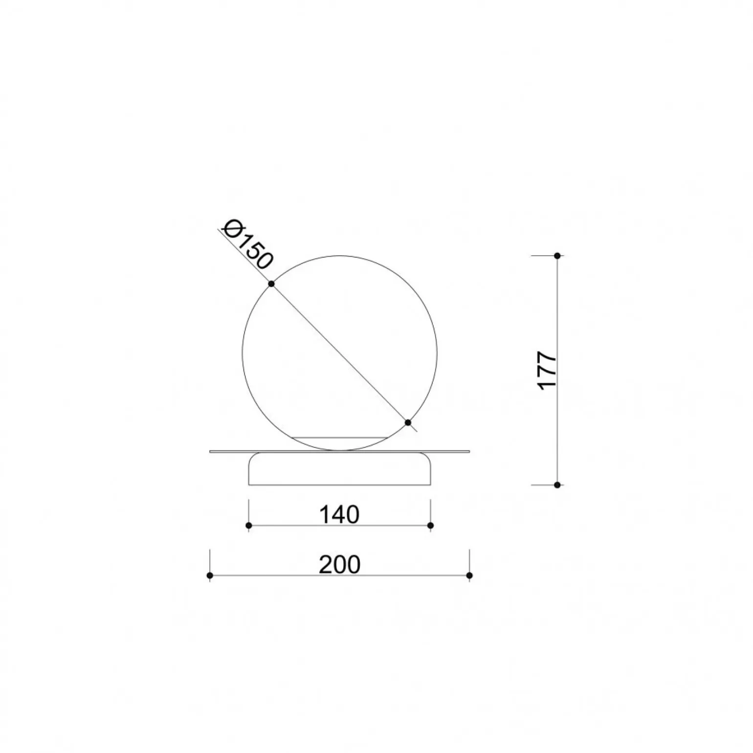 BORRA ST czarna lampa stołowa (B2A122P1) - Ummo