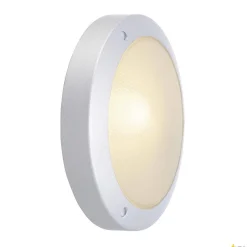 BULAN, lampa ścienna i sufitowa outdoor, C35, IP44, okrągła, srebrnoszara, szkło satynowane, maks. 60W (229072) - SLV