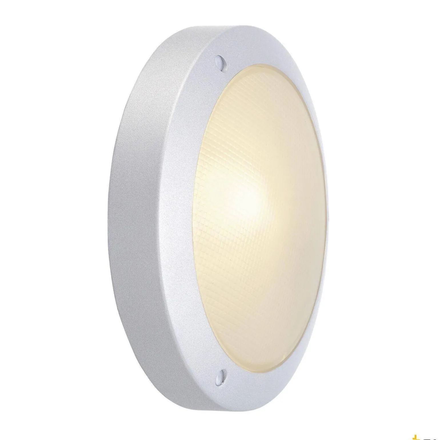 BULAN, lampa ścienna i sufitowa outdoor, C35, IP44, okrągła, srebrnoszara, szkło satynowane, maks. 60W (229072) - SLV