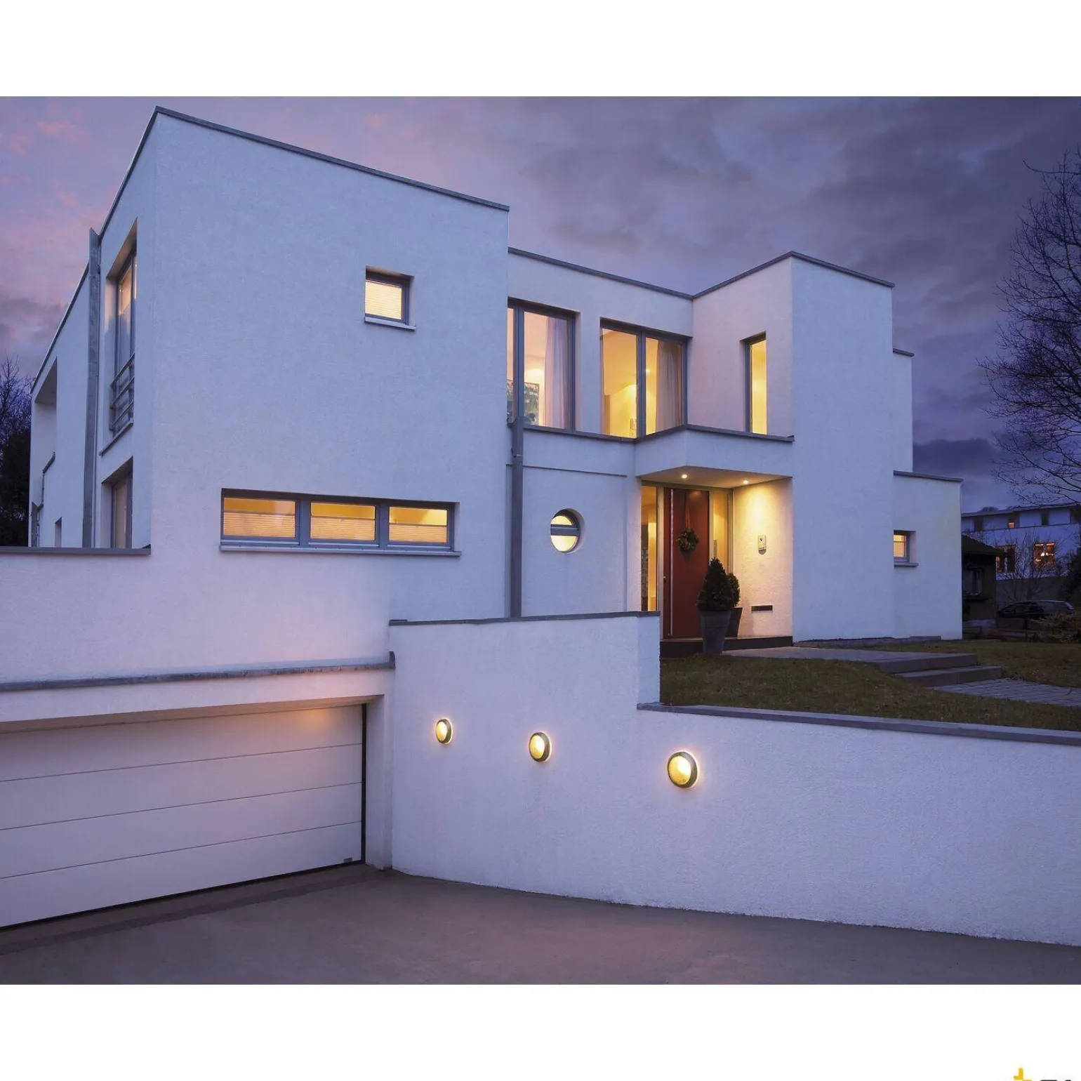 BULAN, lampa ścienna i sufitowa outdoor, C35, IP44, okrągła, srebrnoszara, szkło satynowane, maks. 60W (229072) - SLV