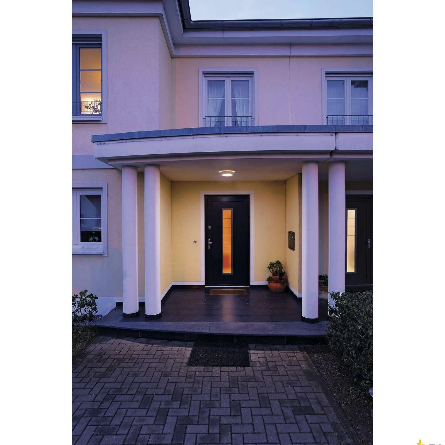 BULAN, lampa ścienna i sufitowa outdoor, C35, IP44, okrągła, biała, szkło satynowane, maks. 60W (229071) - SLV