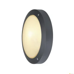 BULAN, lampa ścienna i sufitowa outdoor, C35, IP44, okrągła, antracytowa, szkło satynowane, maks. 60W (229075) - SLV