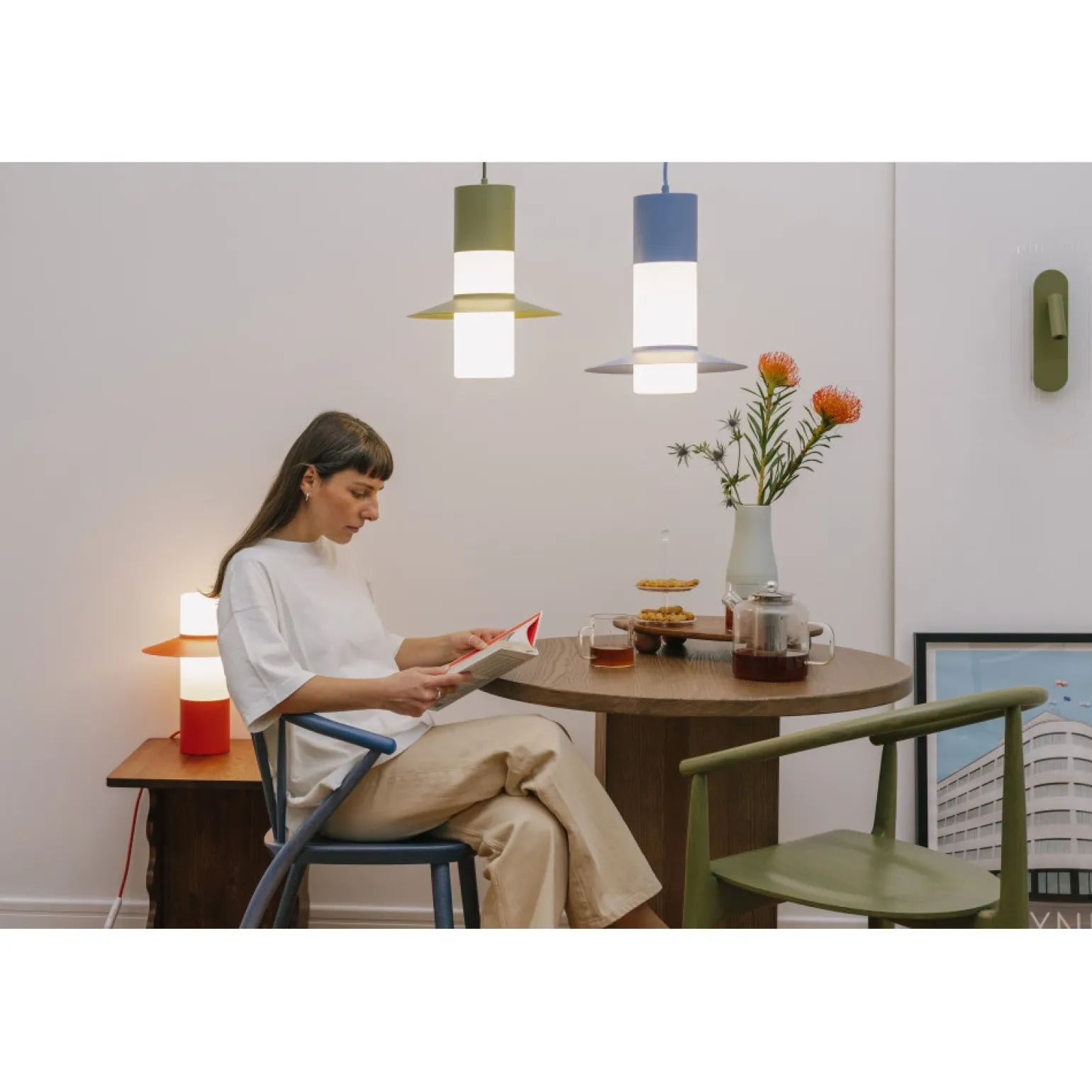 CAPONIO A niebieska sufitowa lampa wisząca (CPA199P0) - Ummo