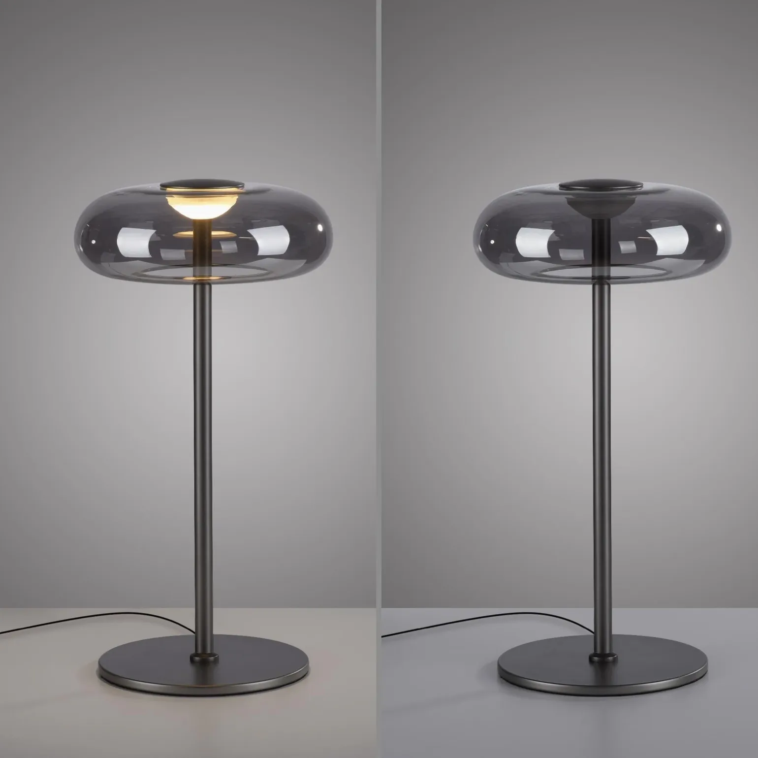 Ściemnialna lampa stołowa POSH SZARA (15697-15) - Paul Neuhaus