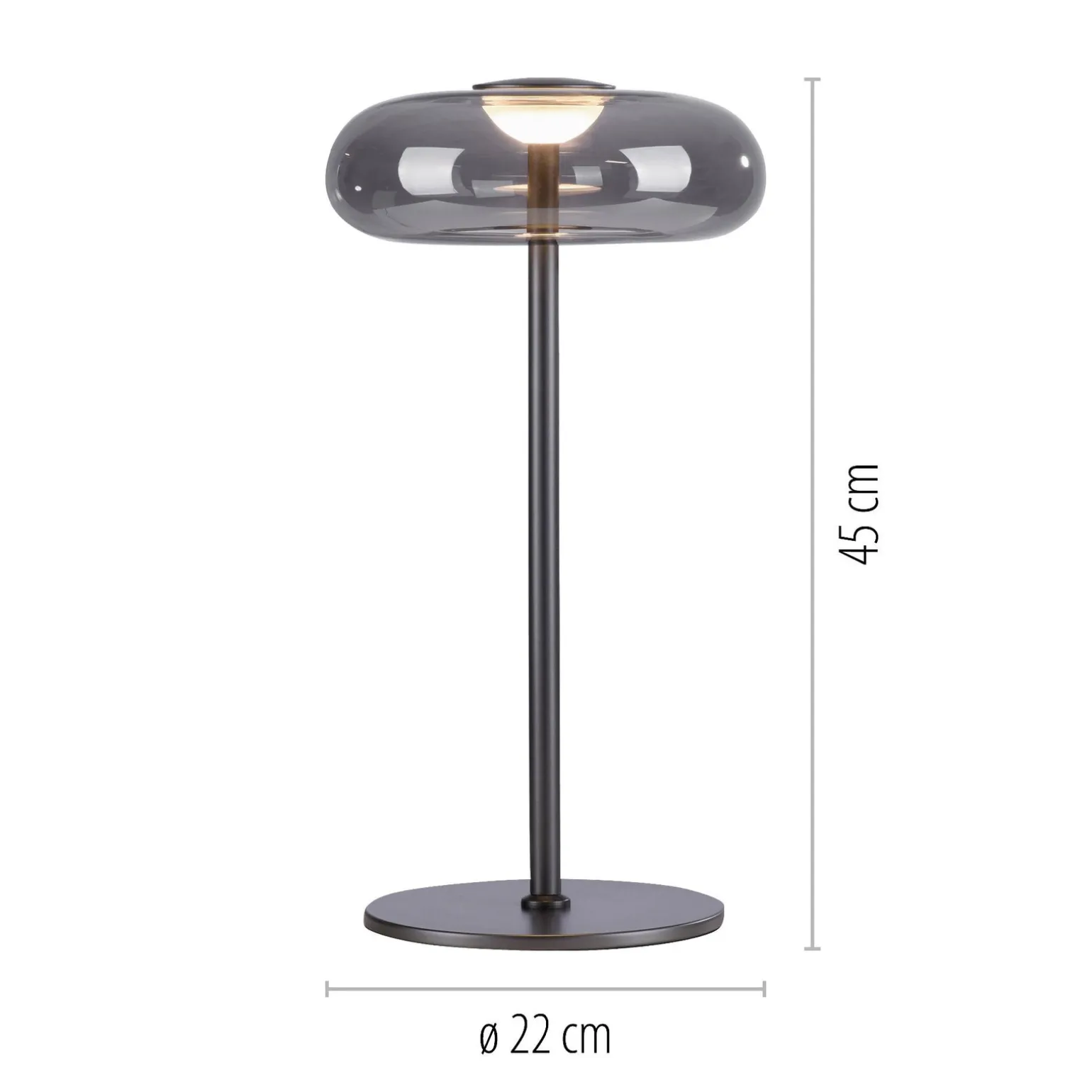 Ściemnialna lampa stołowa POSH SZARA (15697-15) - Paul Neuhaus