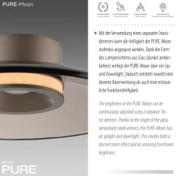 Ściemnialna lampa sufitowa PURE MOON BRĄZOWY (6094-97) - Paul Neuhaus