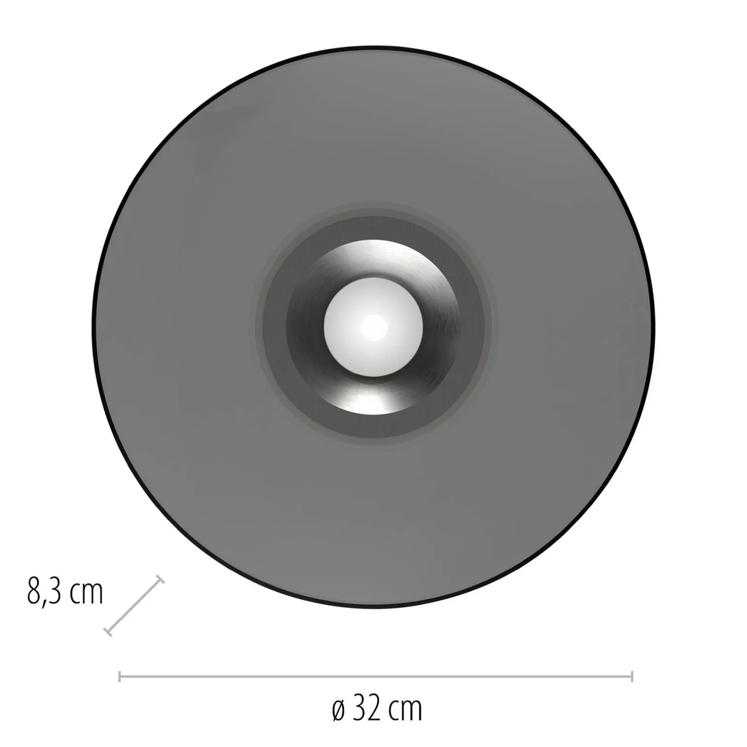 Ściemnialna lampa sufitowa PURE MOON SZARA (6094-15) - Paul Neuhaus